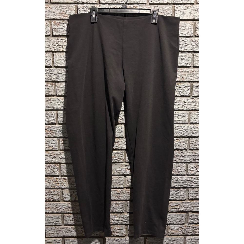 Eileen Fisher XL Black Stretch Jersey Slim Leg Pull On Pants F3IH-4